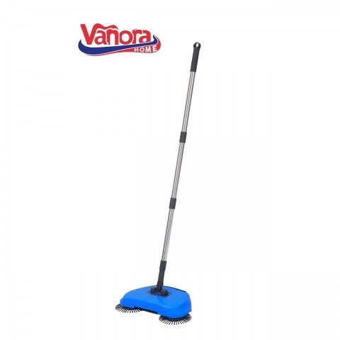 Matura manuala cu perii rotative, Vanora Turbo Clean, maner telescopic, albastru