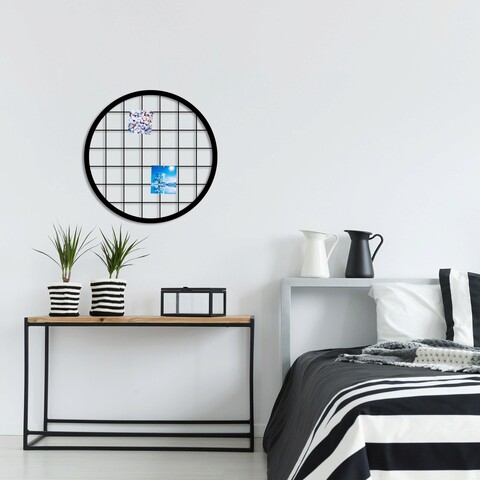 Decoratiune de perete, Moodboard 7, Metal, Dimensiune: 55 x 55 cm, Negru