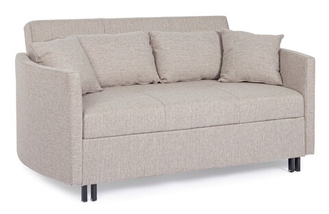 Canapea extensibila cu 2 locuri clayton, bizzotto, 166 x 88 x 84 cm, otel/poliester, bej