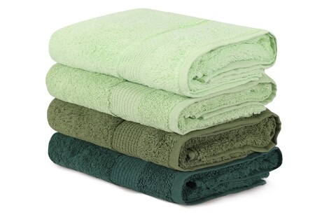 Set 4 prosoape 801, beverly hills polo club, 50x90 cm, bumbac, verde