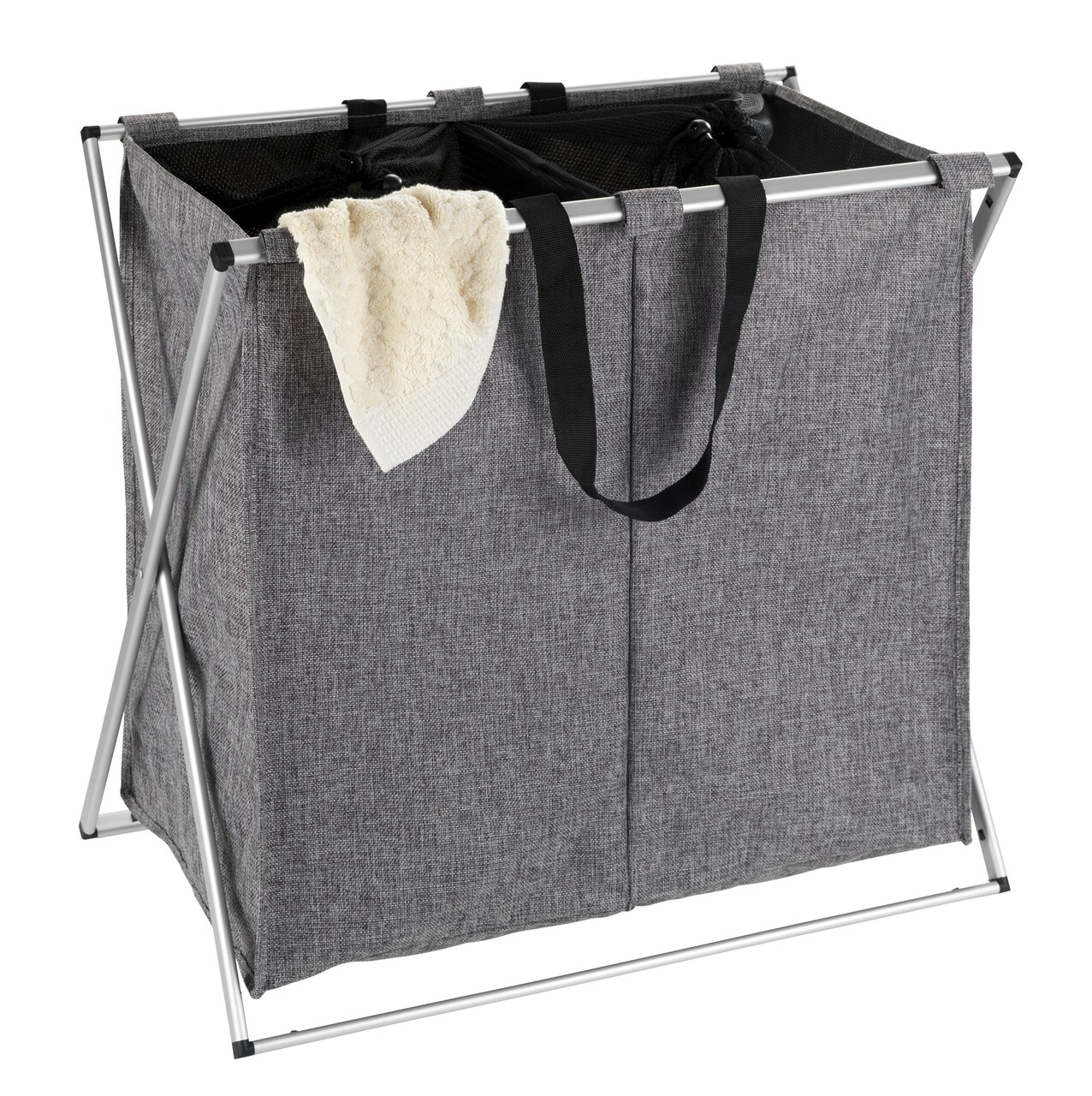 Cos pentru rufe, Wenko, Duo, 120 L, poliester, gri - 2 | YEO