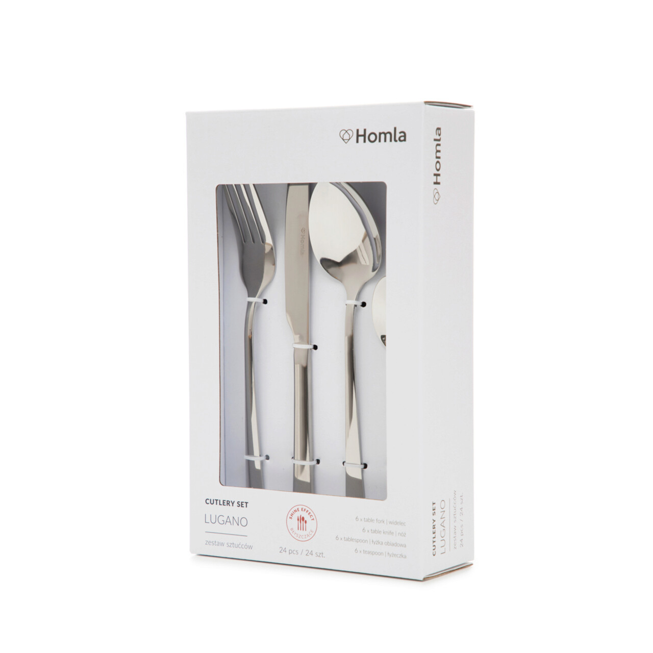Set tacamuri 24 piese Lugano, Homla, inox 18/0, argintiu - imagine 10