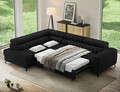 Coltar extensibil stanga 5 locuri ELTAP, LT-06AU, Kanedo, 269x204x86 cm, lemn/poliester, negru