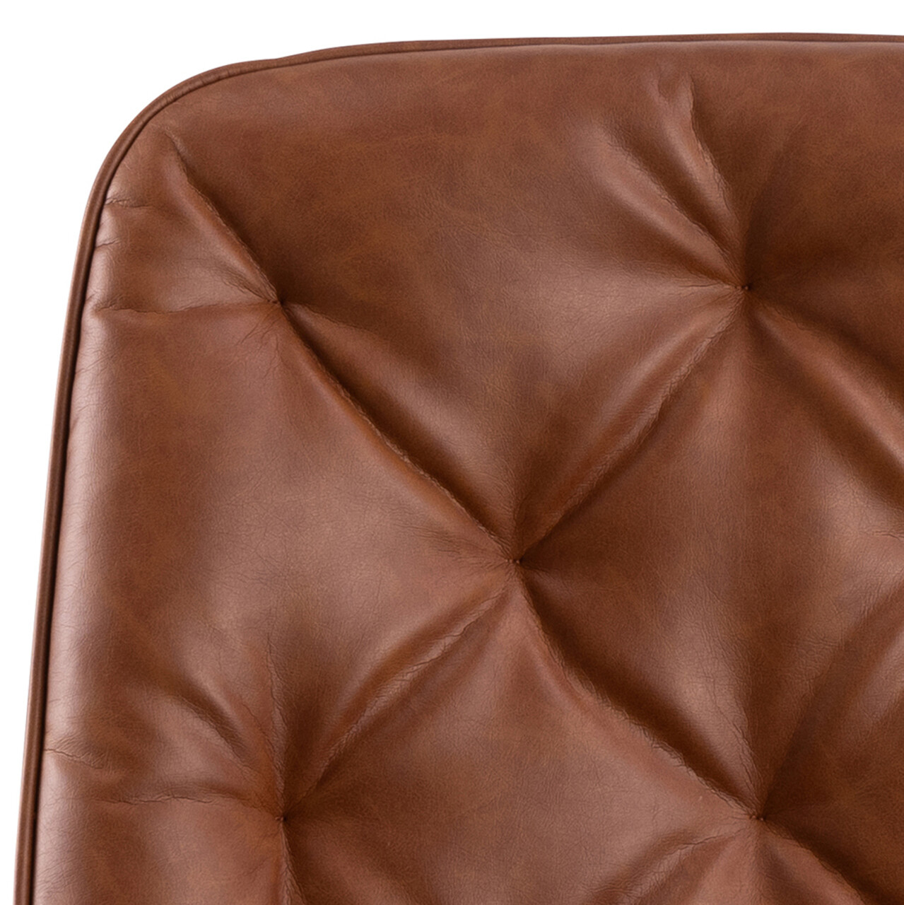 Scaun de birou Erik, Actona, 60x67.5x106 cm, rotativ, piele ecologica/otel, brandy - view 9