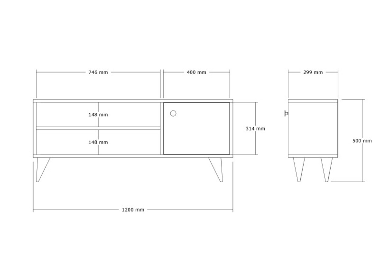 Comoda TV, Hanah Home, Jena, 120x50x29 cm, Stejar - view 6