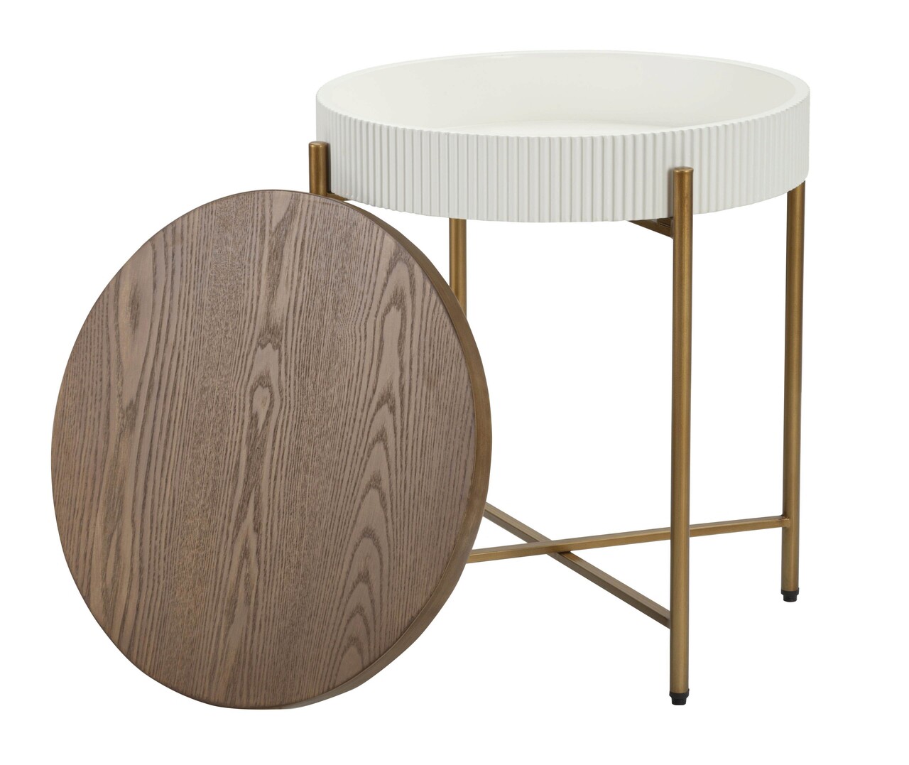 Masuta de cafea Tolosa, Mauro Ferretti, 54.5x61 cm, MDF/lemn de frasin/fier, multicolor - 1 | YEO