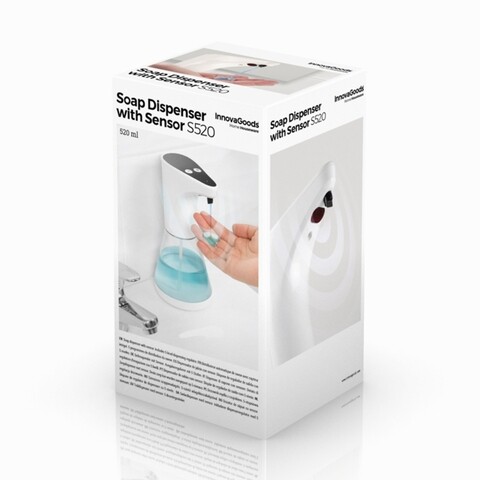Dispenser automat de sapun lichid InnovaGoods, cu senzor, 14 x 21 cm, 520 ml, plastic