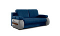Canapea extensibila 3 locuri ELTAP, Laura, 202x79x84 cm, lemn/poliester, albastru inchis/gri deschis