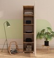 Dulap pentru haine, Hanah Home, Flora 47, 47x183x45 cm, PAL, Stejar Safir / Alb