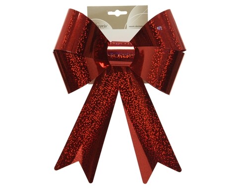 Decoratiune Bow, Decoris, 3.5x22x32 cm, plastic, rosu