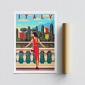 Poster A4, Italy, SATIN MAT, Dimensiune: 21 x 29,7 cm - A4, Multicolor