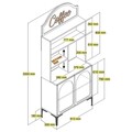 Dulap de bar pentru cafea, Hommy Craft, Lyon 80, PAL, Crem/Negru