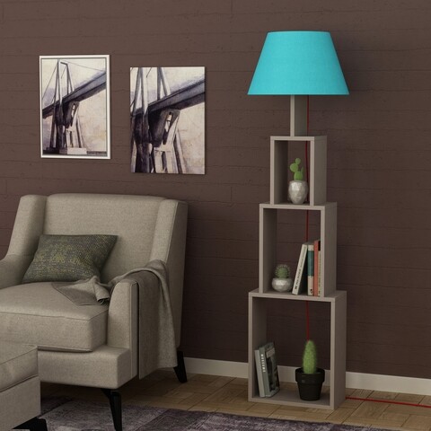 Lampadar Homitis, Tower – Light Mocha, Blue, 15x40x168 cm (MOCHA