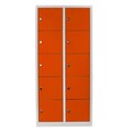 Dulap de depozitare cu incuietoare, Shelvoria, Js1017Tu, 79x170x40 cm, Otel, Gri / Portocaliu
