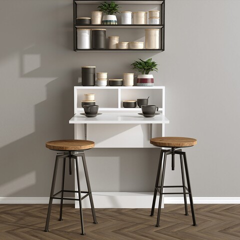 Masuta pliabila cu fixare pe perete bracked, elegance, 70x15x90 cn, alb
