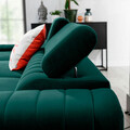 Coltar extensibil stanga 3 locuri ELTAP, LT-38VE, Grayson, 278x205x92 cm, lemn/poliester, verde inchis