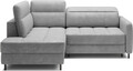 Coltar extensibil stanga 3 locuri ELTAP, LT-03NU, Barea, 208x160x100 cm, lemn/poliester, gri deschis
