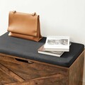 Bancheta cu spatiu depozitare. Vasagle, 76x40x48 cm, max 150 kg, in sintetic/PAL, maro rustic