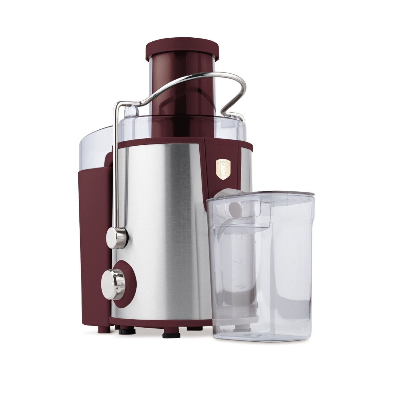 Storcator de fructe Berlinger Haus, Leonardo, 500W, 600 ml, inox, visiniu mat/argintiu - imagine 8