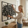 Decoratiune de perete, 5121, Metal, Dimensiune: 150 x 100 cm, Negru