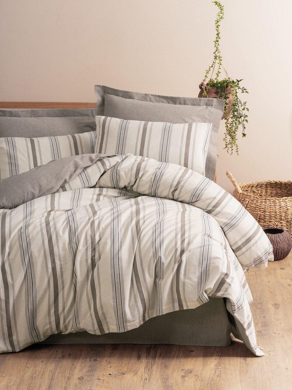 Lenjerie de pat pentru o persoana, Neoma - Mink, Cotton Box, 50% bumbac / 50% poliester