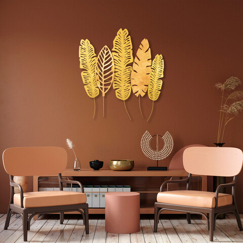 Decoratiune de perete, leaves v10, metal, dimensiune: 115 x 107 cm, multicolor
