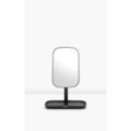 Oglinda cosmetica, Brabantia, Dark Grey, reglabila la 360 grade, factor marire x 5, 20x12.6x28.3 cm, polipropilena, gri inchis