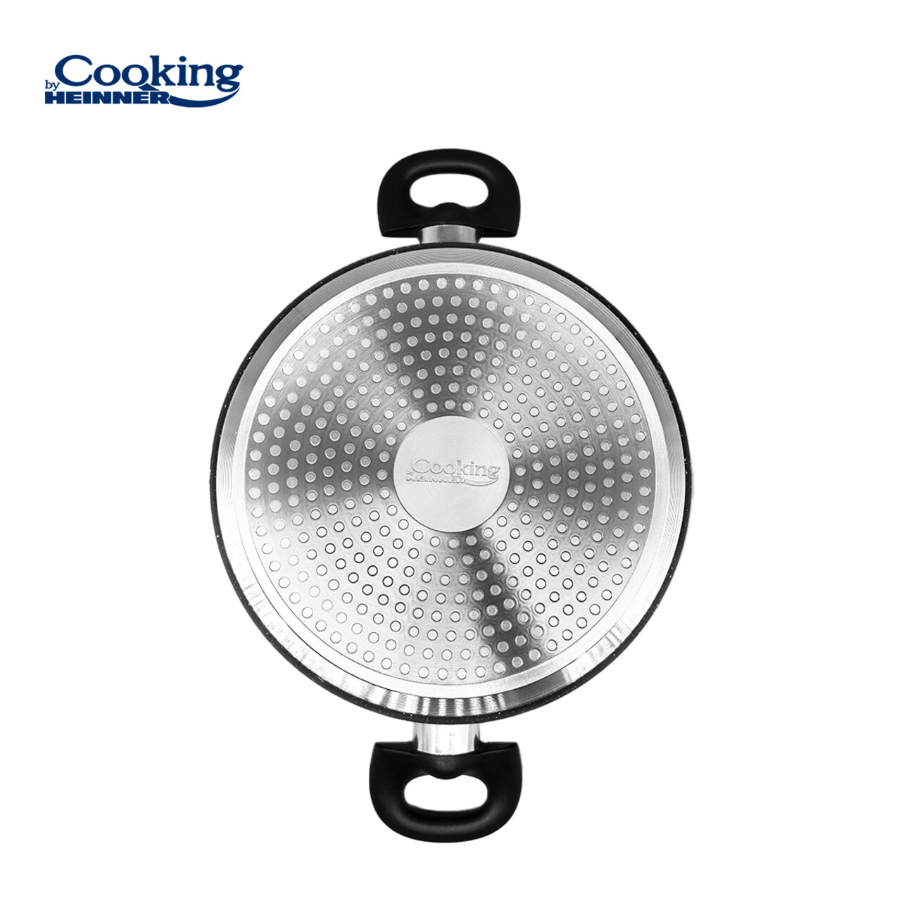 Oala cu capac Onix, Cooking by Heinner, 22x10 cm, aluminiu/ceramica, negru