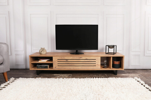 Comoda TV, Puqa Design, Safir, 160x35x40 cm, PAL, Maro mezoni.ro