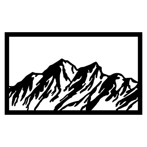 Decoratiune de perete, mountain, tanelorn, 100x60 cm, metal