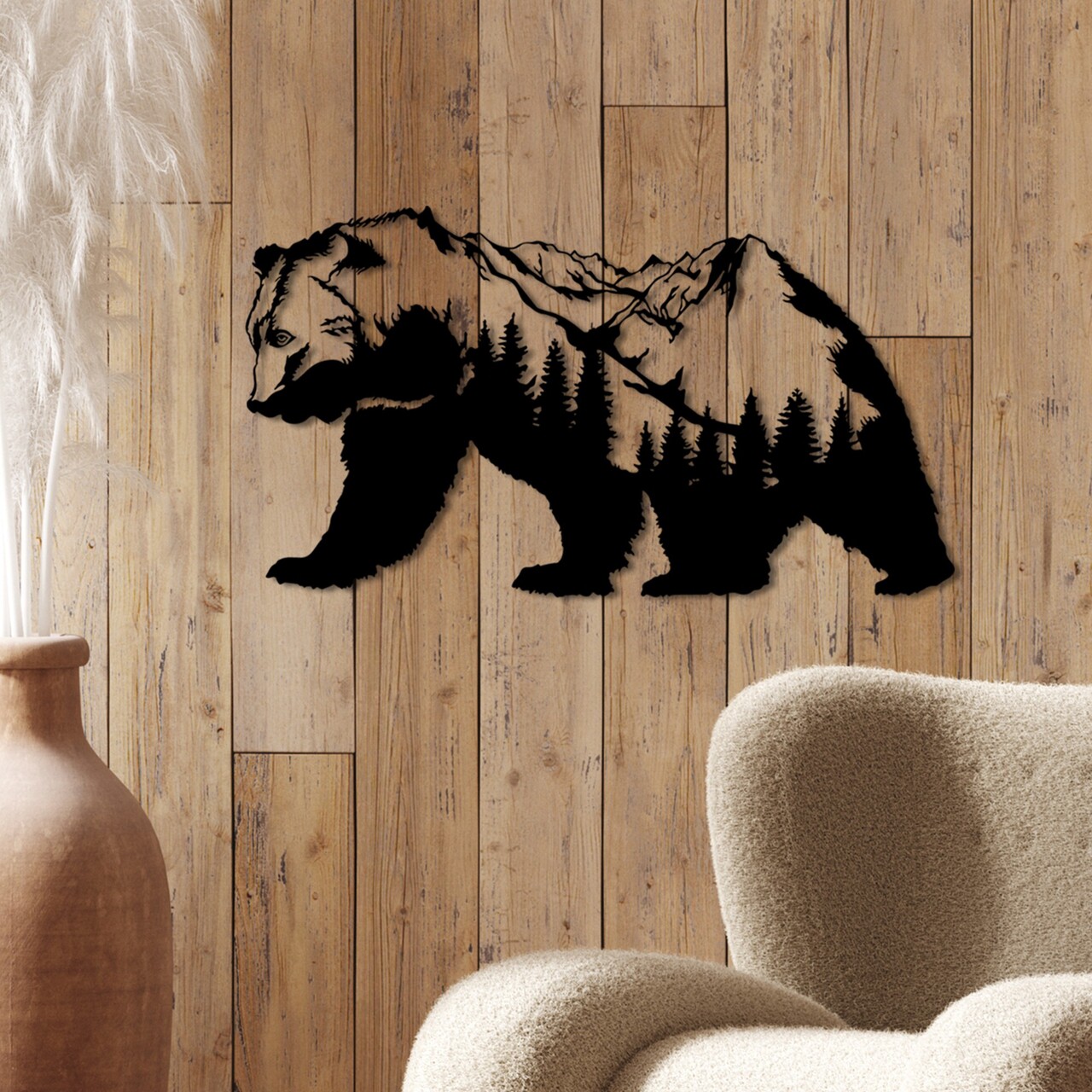 Decoratiune de perete, Orso-1, (Grosime: 1,5 mm), Negru - view 3