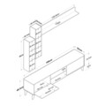 Comoda TV cu 3 rafturi, Wren, M16 - 405, pal melaminat, nuc