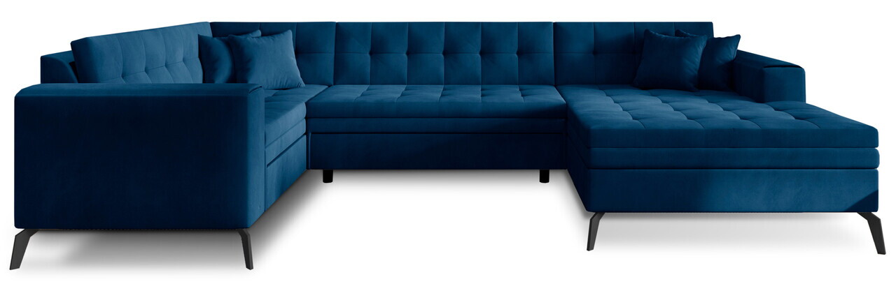 Coltar extensibil dreapta 5 locuri ELTAP, MON-RT-40NU, Montez, 340x180x93 cm, lemn/poliester, albastru inchis - view 2