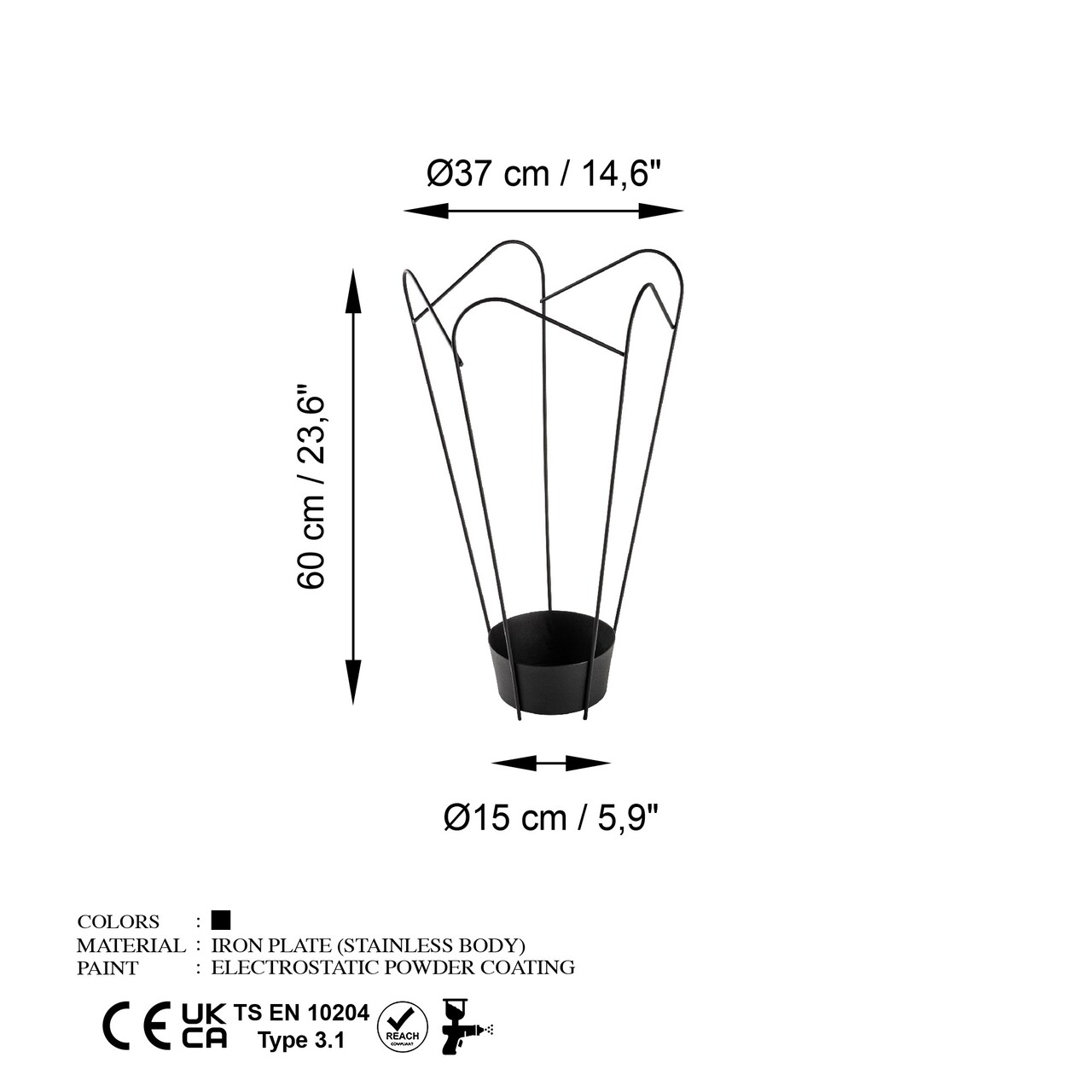 Decoratiune, GED-016, Metal, Negru