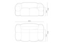 Canapea 2 locuri, Loretto, Cosmopolitan Design, 180x100x68 cm, tesatura structurata, corai