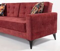 Canapea extensibila Cinar, Pandia Home, 209x80x80 cm, lemn, rosu