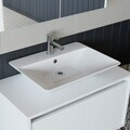Set Dulap de Baie cu Chiuvetă și Oglindă (3 Piese), Hanah Home, 1721, MDF-LAM, Alb mat