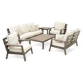 Set 6 piese pentru gradina/terasa, Tropicana, aluminiu, maro/bej