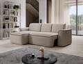 Coltar stanga 4 locuri ELTAP, Ume, 287x190x88 cm, lemn/poliester, bej/maro inchis
