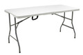 Masa pliabila pentru picnic si gradina Rodeo, Pakoworld, 152x70x74 cm, polietilena HDPE/metal, alb/gri
