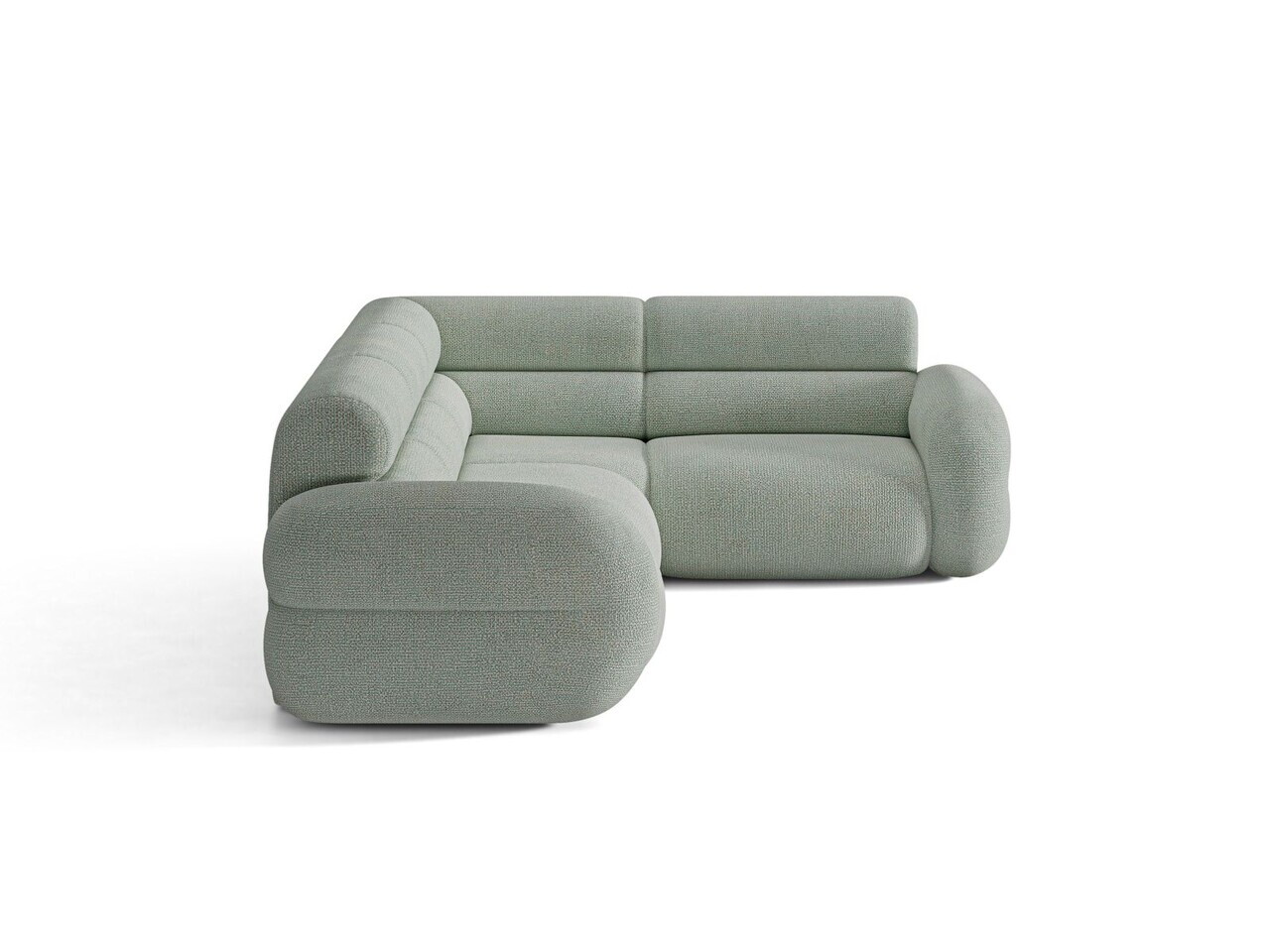 Coltar dreapta 5 locuri, Neo, Micadoni Home, 295x210x83 cm, tesatura Chenille Silencio, albastru muted — imaginea 3