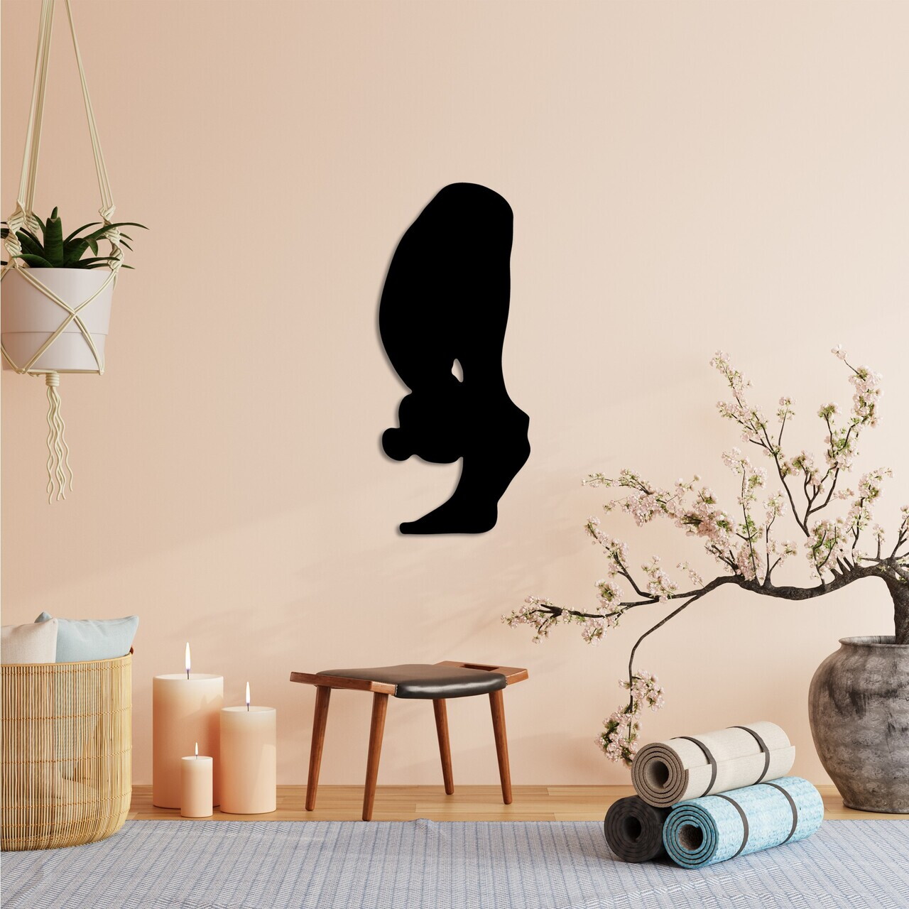 Decoratiune de perete, Yoga 26, Dimensiune: 26 x 60 cm, Negru — imaginea 3