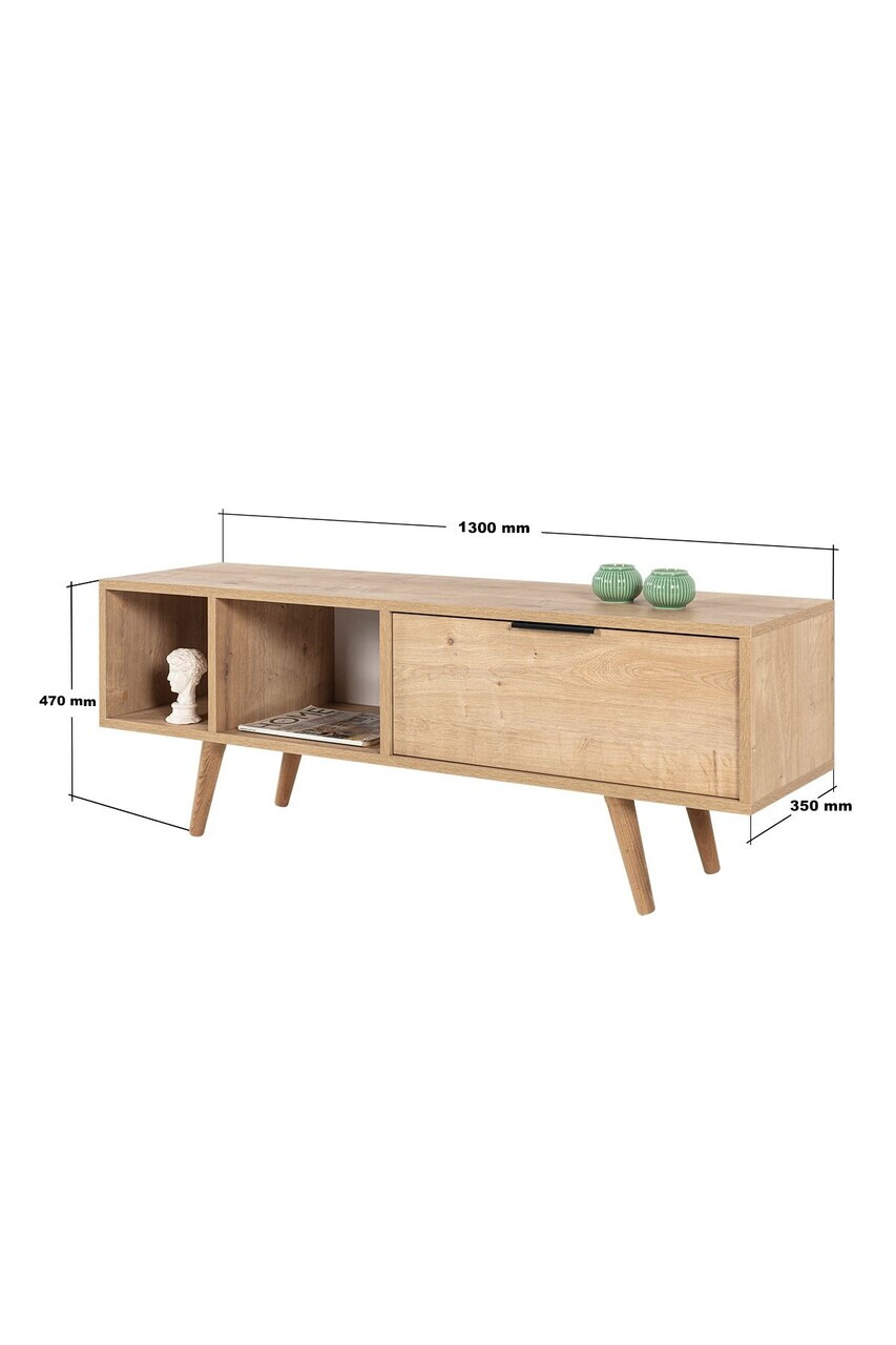 Comoda TV, Hanah Home, Venüs 3342, 130x46x35 cm, PAL, Maro — imaginea 7