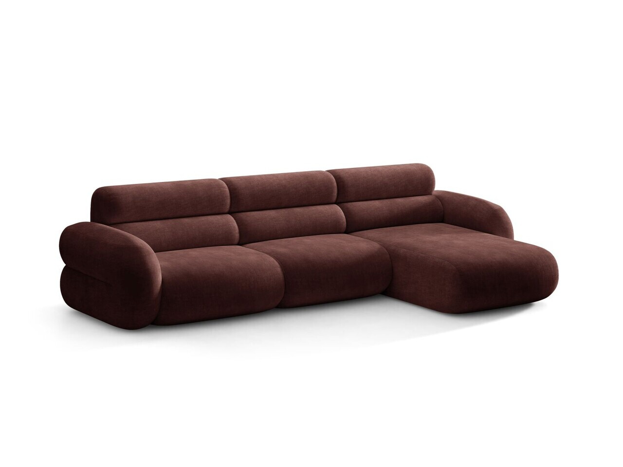 Coltar dreapta 4 locuri, Neo, Micadoni Home, 305x165x83 cm, tesatura Chenille, maro cherrywood — imaginea 6