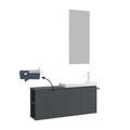 Set Dulap de Baie cu Chiuvetă și Oglindă (2 Piese), Hanah Home, Ferla 110, Antracit mat
