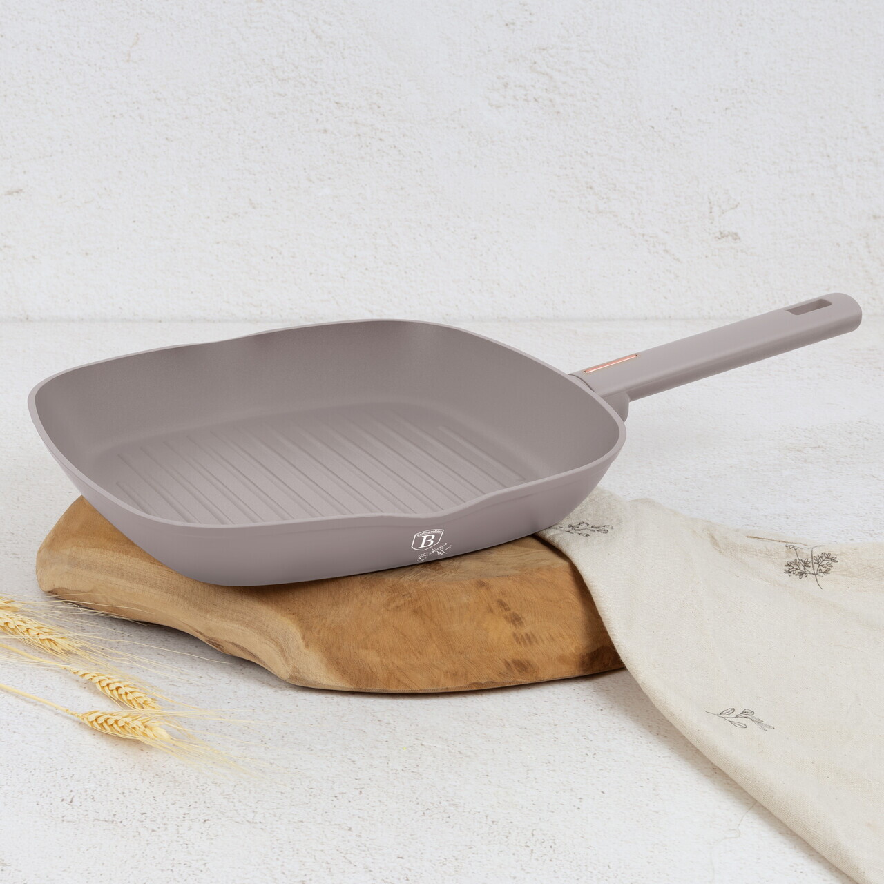 Set 3 tigai Berlinger Haus, Taupe, 20/24/28 cm, aluminiu forjat, taupe mat - imagine 2