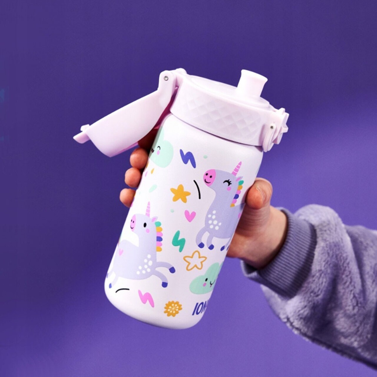 Sticla apa pentru copii, inox, 400ml, Unicorns - Ion8 - view 5