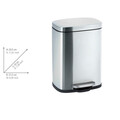 Cos de gunoi cu pedala Leno, Wenko, 21.5x19x29.5 cm, inox/polipropilena, negru/argintiu mat