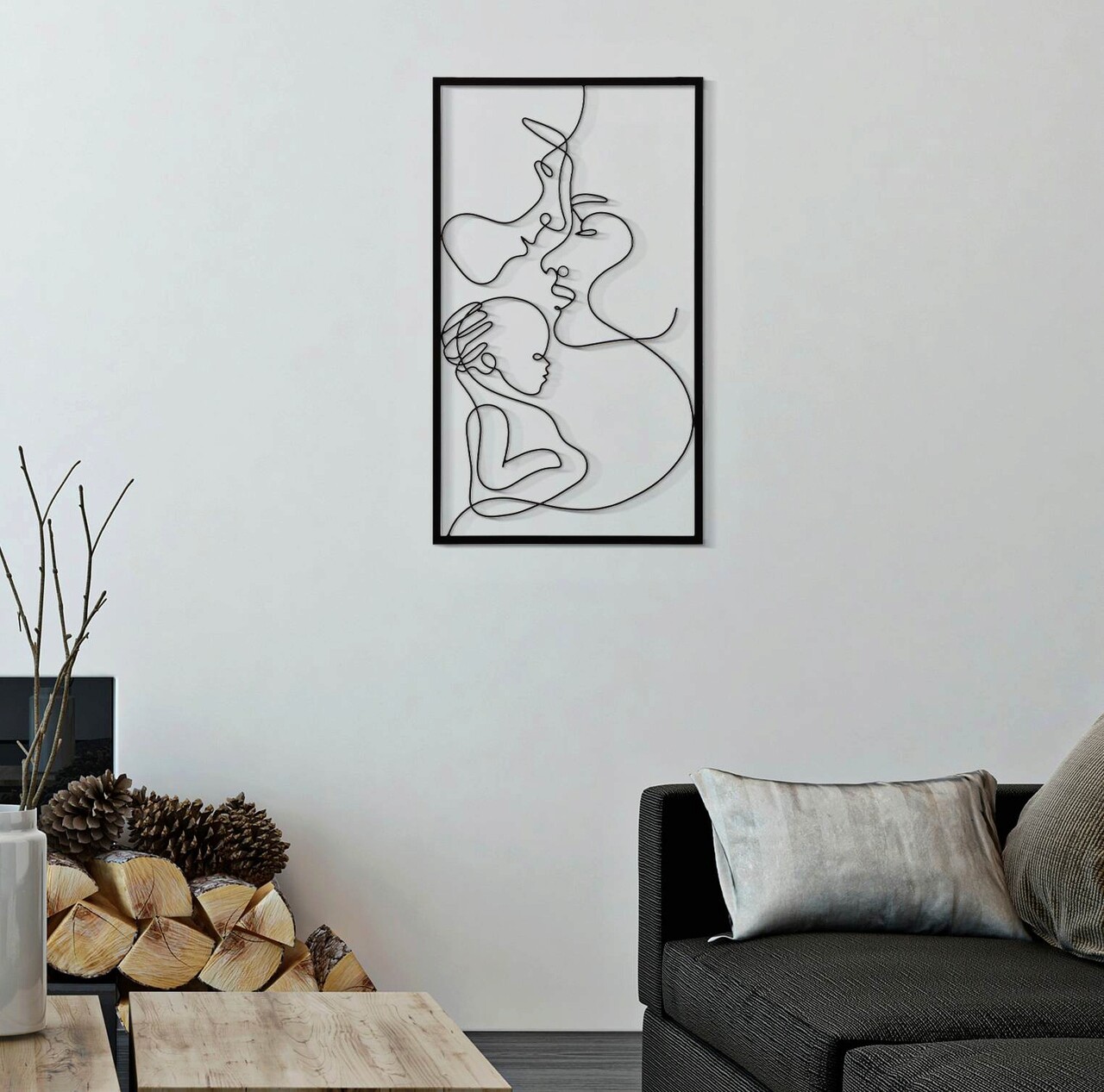 Decoratiune de perete Family, Mauro Ferretti, 40x70 cm, fier, negru - 2 | YEO