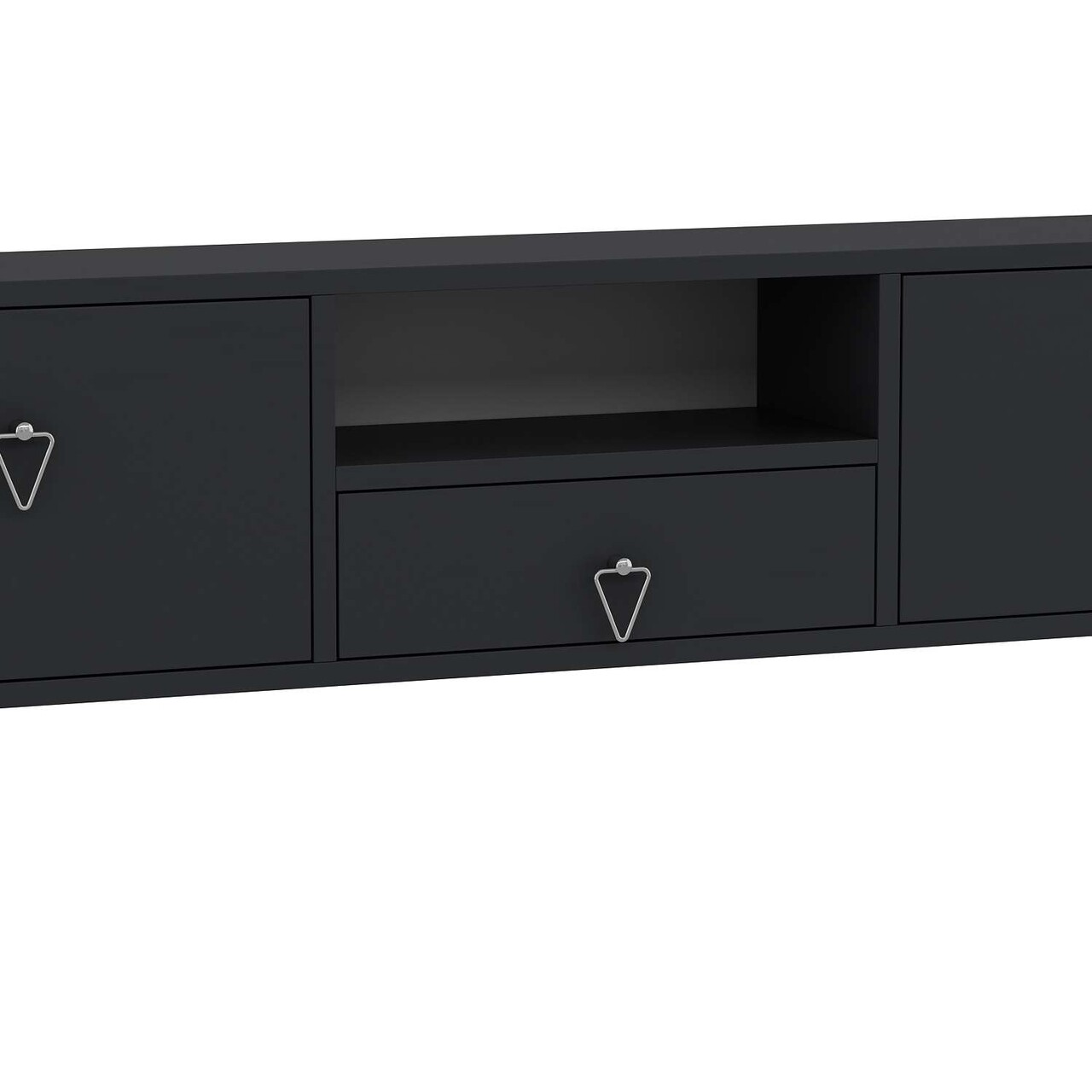 Comoda TV, Hanah Home, 1303-DROP-1, 140x30x30 cm, PAL , Antracit / Argintiu - view 6
